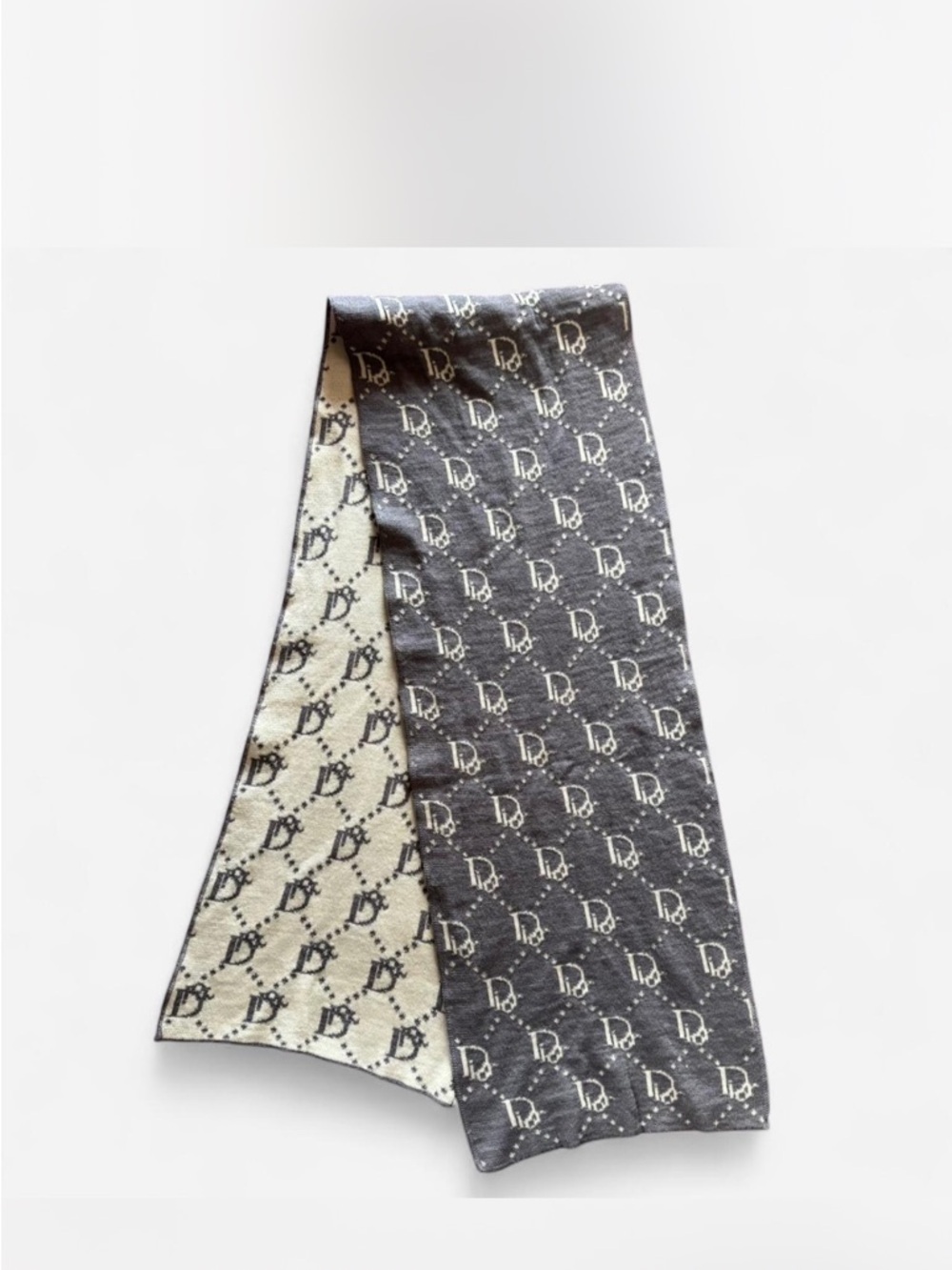 Dior Reversible Monogram Scarf - Black & Cream